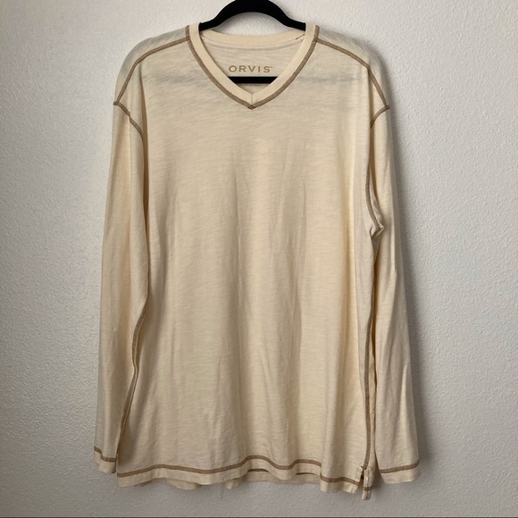 ORVIS Long Sleeve V-Neck Shirt | Size L - Picture 1 of 4